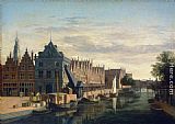 The Weigh-House and Crane on the Spaarne at Haarlem by Gerrit Adriaensz. Berckheyde